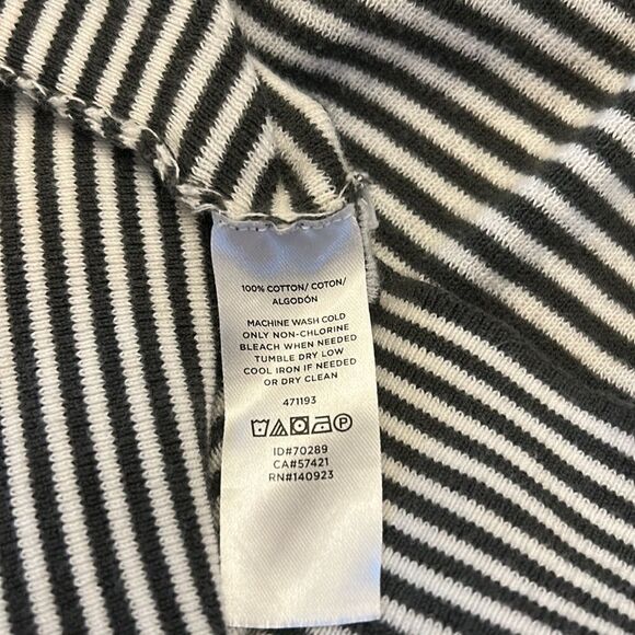 Loft cotton green white striped long sleeve sweater Size XS - Picture 9 of 9